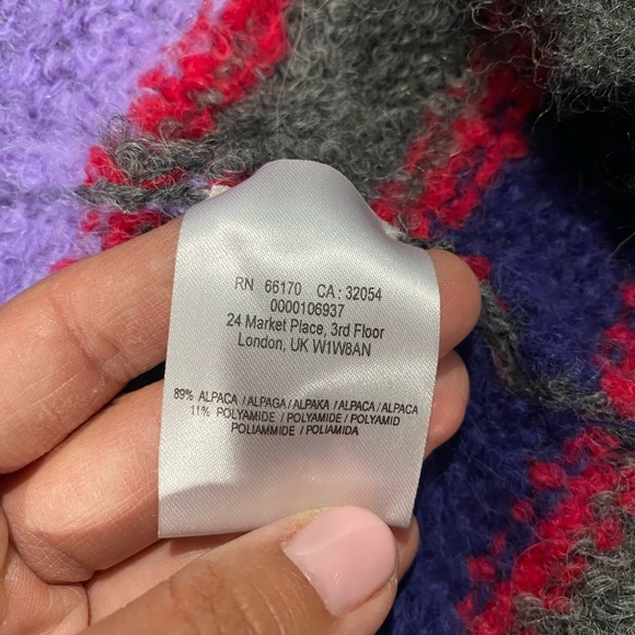 Anthropologie Harare Bonfire Cardigan Pockets Oversized Open Front Alpaca - Picture 10 of 10